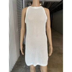 Quince Women's Organic Cotton Knit Tank‎ Dress Sleeveless Casual White Small